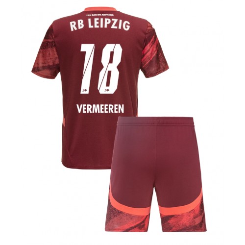 Otroški Nogometni dresi RB Leipzig Arthur Vermeeren #18 Gostujoči 2024-25 Kratek Rokav (+ Kratke hlače)